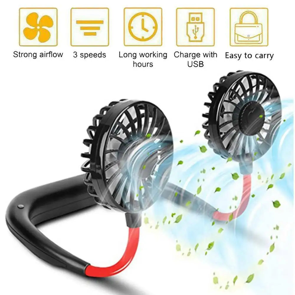 Portable Summer Air Cooling Neck Fan.